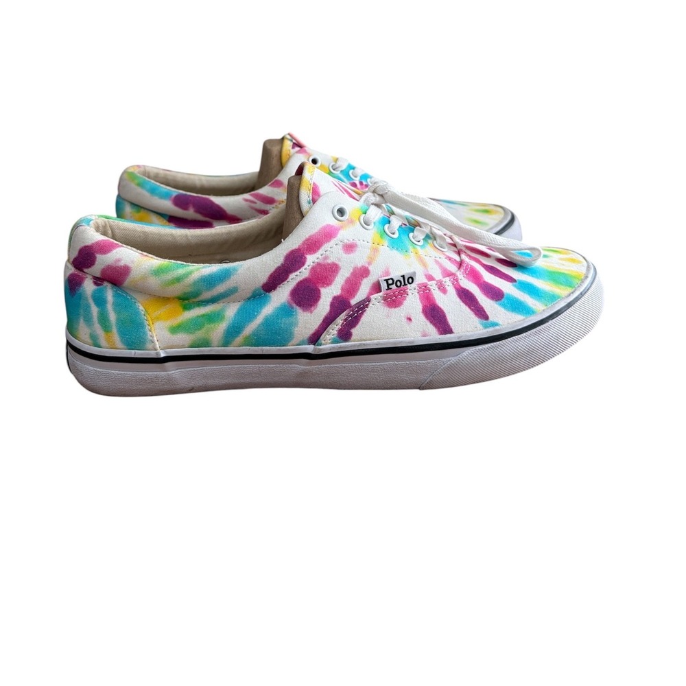 Polo Ralph Lauren Sneakers Mens 11 D Multicolor Tie Dye Canvas Low Top Shoes